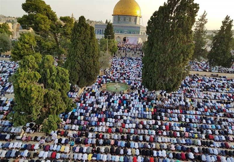 نماز با شکوه عید سعید فطر در مسجدالأقصی + عکس