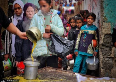 صف غذا در غزه در ماه رمضان