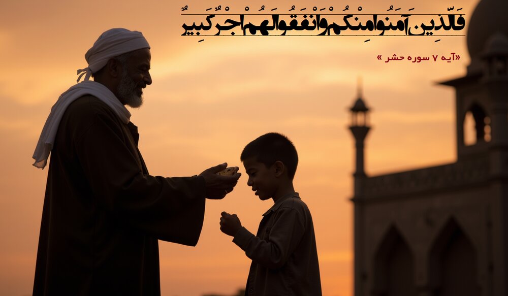 پاداشی بزرگ برای مؤمنان انفاق‌کننده